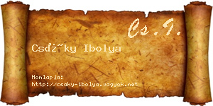 Csáky Ibolya névjegykártya